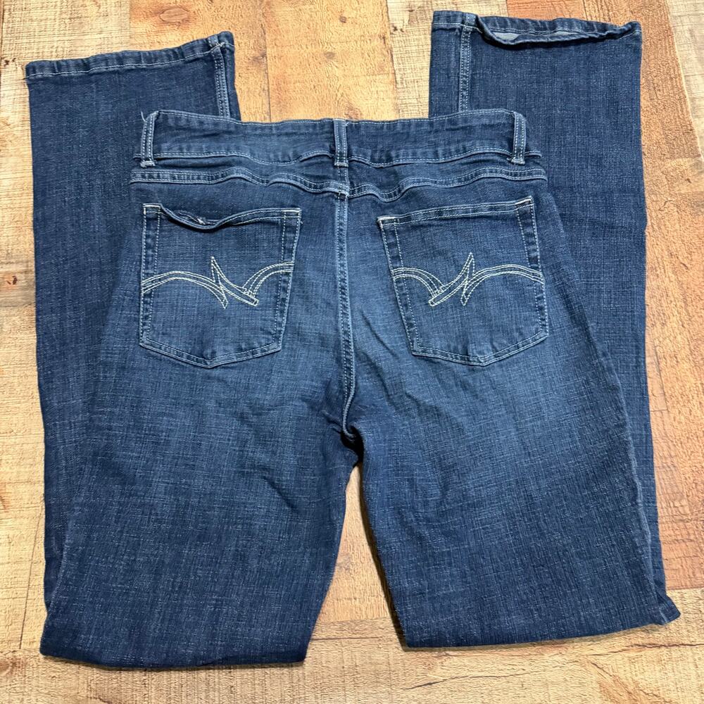 Wrangler Women's Dark Wash Denim Boot Cut Jeans Sz 11 Cowgirl Rodeo Western